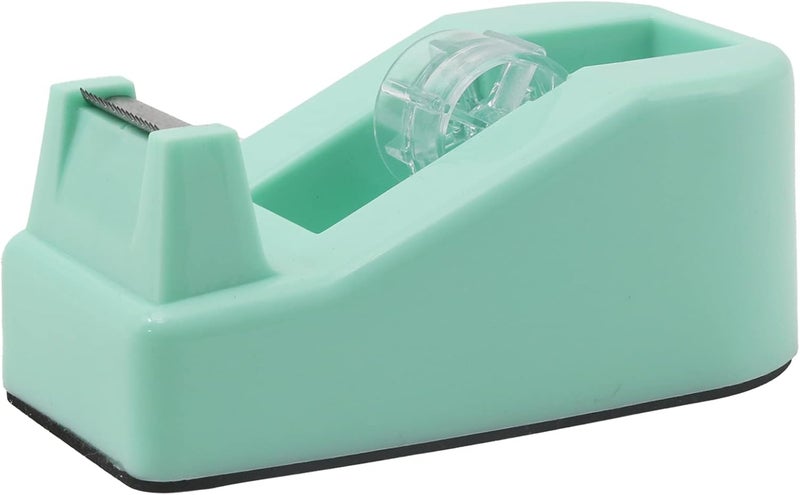 ROSEUP Desktop Tape Dispenser Heavy Duty Desk Accessories Floral Office Tape Dispensers, Weighted Non-Skid Base, Macaron Green - Image 1